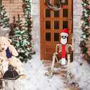 3 Ft Christmas Skeleton Decoration Accessories,3 Pcs Outfit with Santa Hat, Christmas Skeleton Scarf & Beard Set,Outdoor Christmas Decor Accessories for Patio, Lawn & Garden