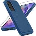 FNTCASE for Galaxy A54-5G Phone Case - Samsung Military Grade Drop Protection, 14ft Drop Tested, Screen Protector Included, Anti-Slip Matte Textured, TPU+PC Dual Layer Shockproof Cover (Blue)