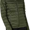 Amazon Essentials Women's Lightweight Long-Sleeve Water-Resistant Packable Puffer Jacket  (Medium, Dark Olive)