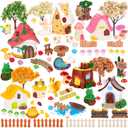 118 PCS Mini Fairy Garden Accessories Kit Cute Miniature Garden Decorations Set Tiny Figurines for DIY Micro Landscape Terrarium Dollhouse Succulent Craft Decor Potted Horticulture Ornaments
