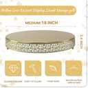 18 Inch Gold Cake Stand,Round Floral Lace Metal Display Tray