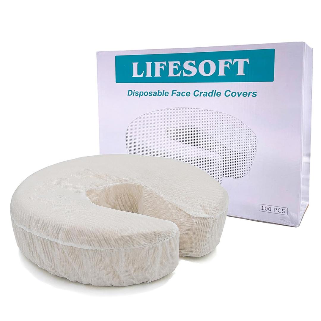 Disposable Fitted Face Cradle Covers Silky Massage Headrest Covers Box of 100