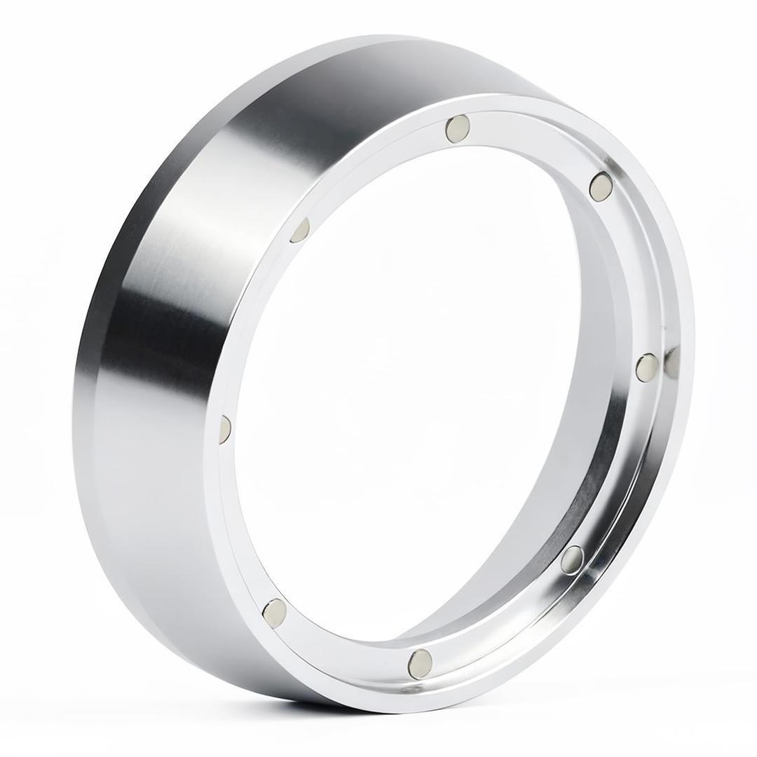 54mm Espresso Dosing Funnel with Magnetic | Fits Breville 54mm Portafilter | Sits On The Outside of The Portafilter | Silver