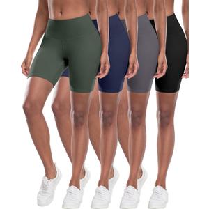 CHRLEISURE High Waisted Spandex Biker Shorts, Workout Booty Soft Yoga Shorts for Women (XL)