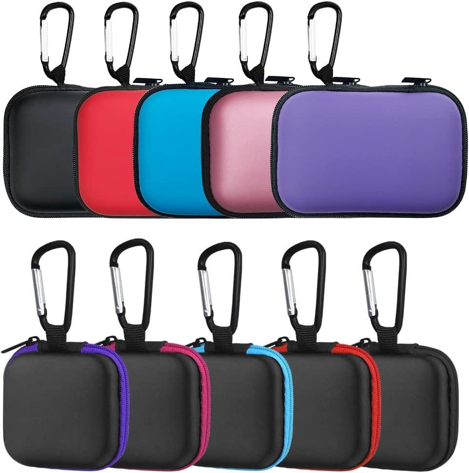 10 Pieces Earbud Case, lyfLux Square and Rectangular Headphone Case with Clips for Headphones, SD Memory Cards, Wireless Earplugs