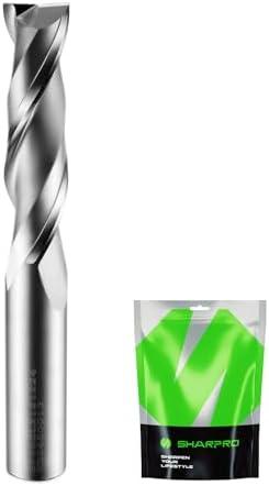 SHARPRO Spiral Upcut Router bit 1/2 Shank, 1/2 Upcut Spiral Router Bit Extra Long, Up Cut Spiral Router Bits 1/2 Shank,Solid Carbide Router Bits 1/2, Ideal for Wood Inlay, Plunge Plastic