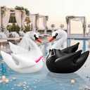 Hungdao 2 Pcs 4 ft Wedding Swan Floatie Inflatable Pool Floats Large Bride Groom Rubber Swan for Wedding Bridal Bachelorette Party Decoration Engagement Gifts (Not Include Wreath and Air Pump)
