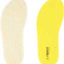 riemot 2 Pairs Memory Foam Wool Insoles for Crocs Clogs,Garden,Nurse,Chef,Wide Toe Box Shoes - Warm Replacement Thin Inserts for Women/Men Beige EU36-37/US 4