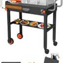 Portable Outdoor Grill Table, Blackstone Grill Stand Solid and Sturdy 31"W x 17"D, Movable Kitchen Cooking Prep BBQ Cart with Wheels, Folding Cart for Ninja, Blackstone Griddle 17"/22" etc