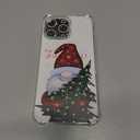 Yawheg Christmas Gnome Christmas Tree Phone Case, Snowy Winter Holiday Phone Cover for iPhone 14 Pro Max, Slim Soft Flexible TPU Rubber Case