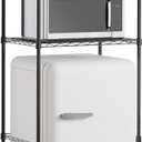2-Tier Mini Fridge and Microwave Storage Shelf,Adjustable Height Metal Small Refrigerator Stand,110 lbs Capacity per Shelf, Max 220 lbs Total for Kitchen, Office, and Dorms,24" L x 18" D x 52" H