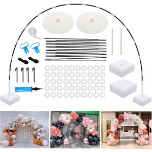 Balloon Arch, Innovation Large Sturdy Balloon Arch Kit,10Ft Wide & 9FT Tall Adjustable Balloon Stand with Water Fillable Bases, Manual Pump - for Wedding, Birthday, Baby Shower, Graduation
