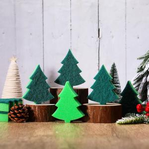 Tioncy 12 Pack Christmas Tree Kitchen Sponges Bulk Dual Sided Scrubber Sponges Dishwashing Non Scratch for Kitchen Accessories Dish Scouring, Green