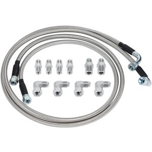 6AN 52" Transmission Fluid Oil Cooler Hose Line kit for GM Chevy Ford GMC Buick Cadillac Cars and Trucks Stainless Steel Braided PTFE Hose
