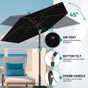 AreShark 7.5FT Patio Umbrella Table Market Umbrella w/Tilt and Crank, Heavy-Duty Outdoor Umbrellas for Pool, Deck, Garden and Backyard, Black