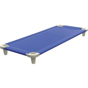 Acrimet Nap Cot for Kids, Portable Toddler Child Bed, Stackable, 52" L (Stainless Steel Tubes) (Blue Breathable Mesh Fabric - Gray Feet) (1 Pack)
