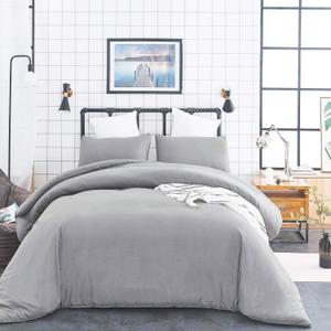 Houseri Light Grey Comforter Queen Size Solid Silver Gray Comforter Bedding Set for Women, Men, Boys, Girls & Teens - Elegant, Pale Grey, Ultra Soft Quilt