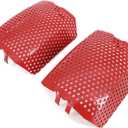 Americruise Motorcycle 1 Pair Chrome Front Caliper Brake Screen Inserted Covers Caliper Guards for Harley Touring Road King Electra Street Glide FLHT FLHX & V-Road Models (Red)
