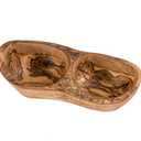 Lipper International Olive Wood Rustic Dish, 2 Sections