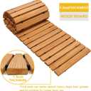 8FT Wooden Garden Pathway, Roll Out Wooden Pathway Weather-Resistant Walkway for Outdoor Patios 17" W Roll Out Hardwood Walkway with Non-Slip Surface Wedding Party Pathways (Straight)