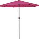 Blissun 9' Outdoor Patio Umbrella, Outdoor Table Umbrella, Yard Umbrella, Market Umbrella with 8 Sturdy Ribs, Push Button Tilt and Crank