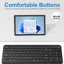 Compact Wireless Bluetooth Keyboard 99 Keys, Ultra-Slim Design, 4-Device Connectivity (2.4G + Bluetooth 5.0), Quiet Typing for PC/Mac/iOS/Android, 13 Multimedia Keys, Rechargeable,Black