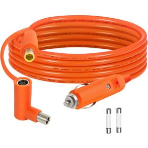 12V/24V DC Power Extension Cable, Heavy Duty 14AWG Cigarette Lighter Plug to DC7909 Male with DC7909 to DC8020 Adapter for Inverter, Car Fridge, Air Pump, Dash Cam 8.2 FT/2.5M