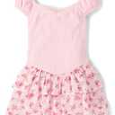 The Children's Place, Baby-Girls, and Toddler Tiered Dress, Short Sleeve Rosie Pink, 4 Years