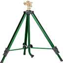 Orbit 1/2 Inch Brass Impact Sprinkler - Adjustable Metal Tripod - Long Range Lawn Watering System - 360 Degree Rotating Sprinkler - Heavy Duty Irrigation System - Adjustable 22-48 Inch Height - 58308