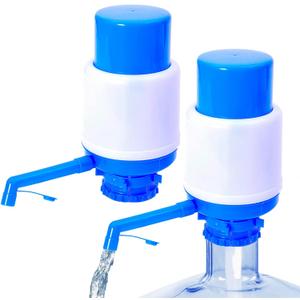 2 Pack Portable Manual Water Pump 5 Gallon, Water Jug Dispenser Bottle Pump Drinking Water Pump with an Extra Short Tube and Cap Fits Most 2-6 Gallon Water Coolers