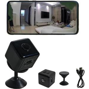 Mini Spy Camera Hidden HD 1080P - Wireless WiFi/No WiFi Tiny Cam, Micro Secret Discreet Camera with APP Remote View & Video Recording, Camara Espias Ocultas for Indoor Outdoor Monitoring