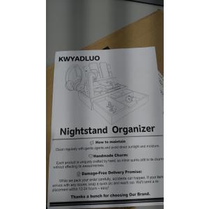 Nightstand Organizer for Men with Large Drawer, Wood Phone Docking Station for Phone, Apple Watch, Wallet & Keys, Ideal Birthday Gift for Father Husband, Bedside Desk Organizer (Brown)