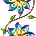 VEWOGARDEN Flower Wind Spinners Outdoor Garden Metal Stake Wind Sculptures & Spinners for Patio Yard Lawn Art Decorations, Colorful
