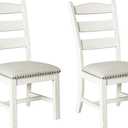 Signature Design by Ashley Valebeck Vintage Farmhouse Cushioned Dining Chair, 2 Count, Whitewash