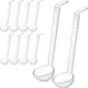 Tioncy 10 Pcs 1 oz Small Ladle 7.1 Inches Mini Ladle for Serving Sauce, Soup, Dressing, Punch Bowl, Gravy, Cocktail, Fruit Juices Reusable Plastic Long Handle Spoon for Party Banquets Catering(Clear)