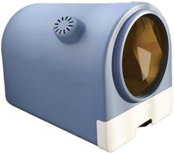 Litter Box Enclosed Cat Litter Box with Lid & Scoop, Splash-Proof Large Litter Pan, Easy Clean(Grey)