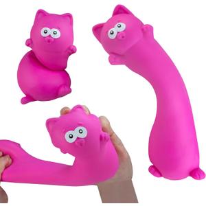 ORB Easy Sqweezy Pets Giant Stretchy Cat - Stretches Up to 5 Feet Long - Huge Jumbo Sized Purple Squishy Toy Kitten, Stretch and Squeeze for Stress Relief - Fun Sensory Fidget Toy for Kids and Adults