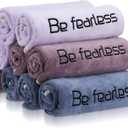 Peryiter 9 Pcs Microfiber Gym Towels for Men and Women, Soft Be Fearless Sweat Workout Towels for Yoga Sports Exercise Fitness Bath Home Cycling Swimming Camping