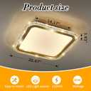 UOFUS 20.47inch Square Gold Flush Mount Ceiling Light 80W Modern LED Ceiling Light Fixture 3000K-6000K Super Bright Ceiling Lamp for Living Room Bedroom Kitchen Dining Room