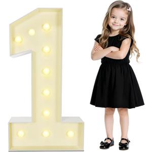 3FT Marquee Numbers 1, Large with Pre-Cut Foam Board Set, Easy-Install Reusable for Party Decoration, Birthdays, Weddings, Graduations, Baby Anniversaries