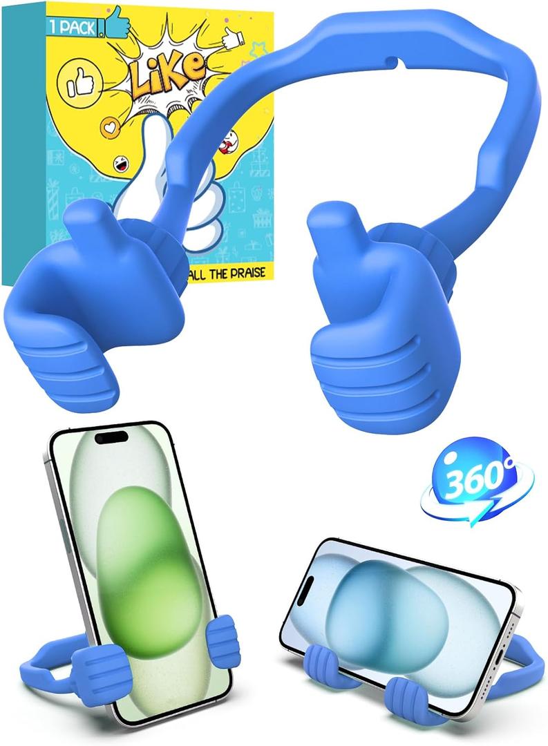Stocking Stuffers for Teens Boys Men: Cell Phone Stand Flexible Thumbs Up Lazy Cellphone Holder for Desk Hand Funny Christmas Ideas Gifts for Women Adults Husband Him Kids Dad Cool Stuff Gadgets