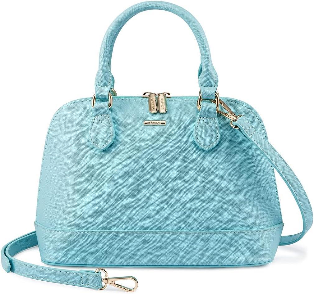 LOVEVOOK Purse for Women Small Crossbody Bags Classic Double Zip Top Handle Dome Satchel Bag (Blue-green)