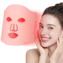 Red Light Therapy Mask, 7 Colors LED Face Mask Red Light Therapy with Rechargeable Controller, Near-Infrared LED Light Therapy Mask with Timing Function for Home Skincare