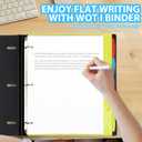 WOT I 1-Pack Telescoping 3 Ring Binder Notebook - Customizable Cover, 5 Dividers & Pocket Folder in One Slim Organizer (60 Sheets Included), Black