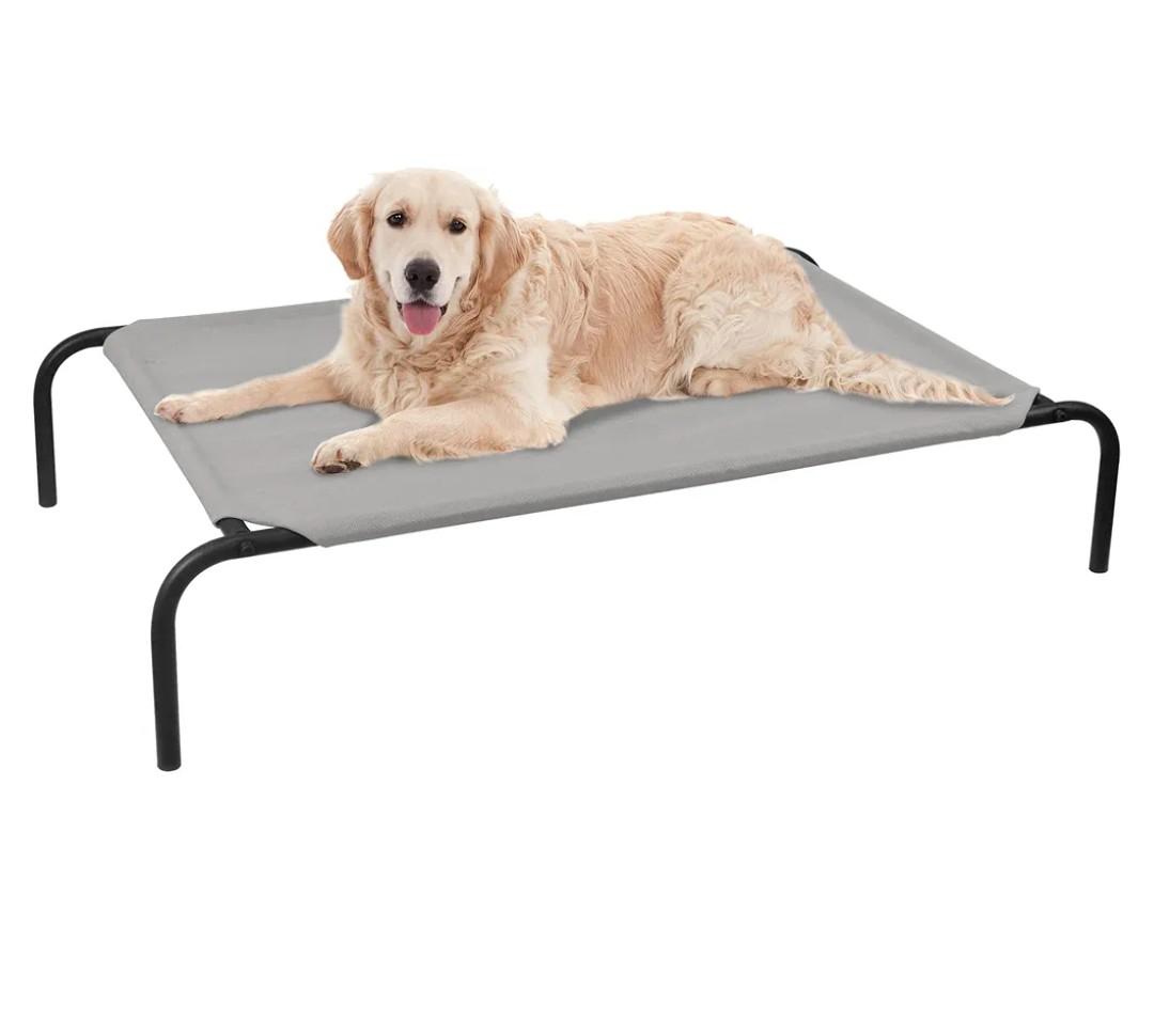 PHYEX Elevated Dog Bed for Large Dogs, Raised Dog Bed with Breathable Mesh, Non Slip, Easy to Clean, 50.5 Inches, Grey