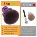2 x UNIMEIX Extra Large Body Makup Brush for Self Tanner with Drawstring Bag, 3.2 Inch Blend and Blur Body Sunscreen Applicator for Face, Legs, Body, Cream and Foundation (Purple)
