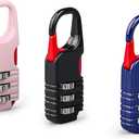 Mini Padlock, BARRYSAIL 3 Pcs Small Locks Set with 3 Digits Combination for Kids Diary Backpack Zipper (Black+Blue+Pink)