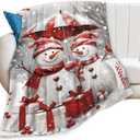 Snowman Blanket Snowman Throw Blanket Snowman Gifts and Decor Christmas Blanket for Girls Women Boys Men Soft Warm Cozy Fleece Blanket for Couch Sofa Bed 50"x40"