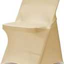 AZAMIA Stretch Folding Chair Covers 30pcs Spandex Chair Covers Protector for Wedding Party Dining Banquet, Washable Universal Fitted Chair Slipcovers for Celebration Birthday (Champagne, 30pcs)