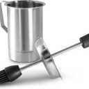 Bellemain Basting Pot & Brush Set - Silicone Basting Brush for Cooking, Smoking & BBQ Grill - Meat Baster Set